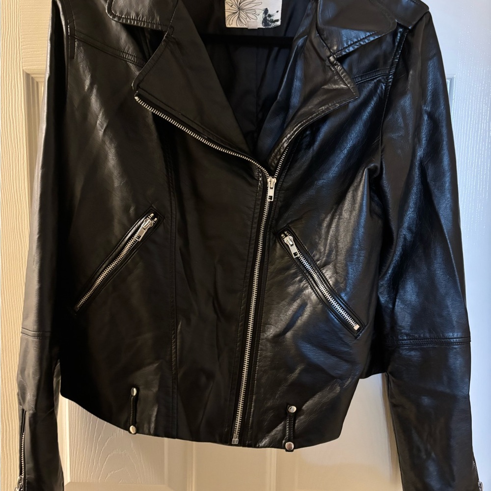 En Creme Black Bomber Jacket Large - Picture 3 of 11